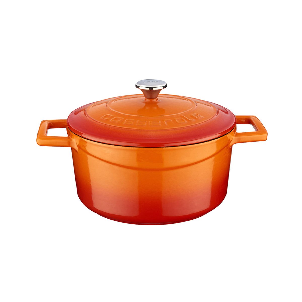 Lava Cast Round Pot Diameter (Ø) 22cm. Folk - Orange