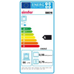 Simfer SB8216 Airfry 10 Programlı Beyaz Cam Ankastre Fırın