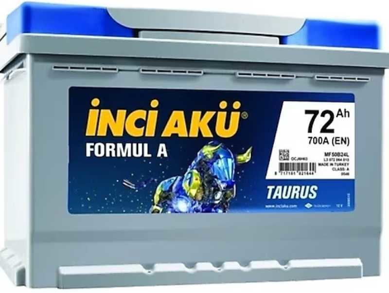 12V 72 Ah AKÜ 700 EN Formul A Taurus  Tırnaksız İNCİ