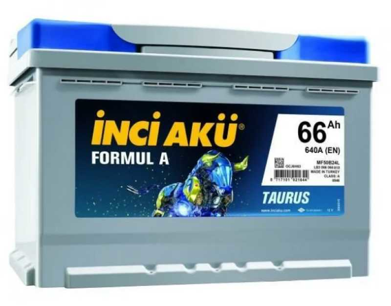 12V 66 AH İNCİ AKÜ 640 EN  FORMUL A TAURUS ALÇAK KUTU