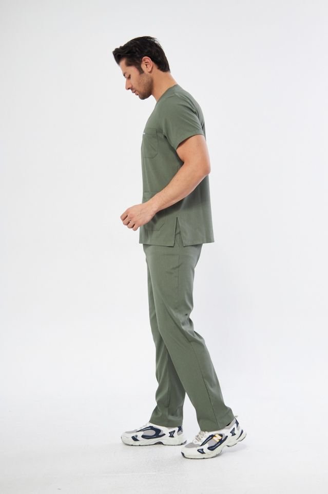 Küf Yeşili Likralı Erkek Cerrahi Takım