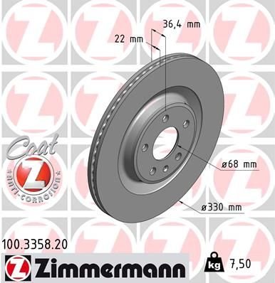 ARKA FREN AYNASI TOUAREG 3.0TDI 17 A4-A5 1.8 TFSI-2.0 TDI 08 A6 2.0 TFSI-2.8 FSI 11 330x22x5xHVLI 986479750-986479C86-DF6175S-ZIMMERMANN 100.3358.20-4H0615601D-4H0615601H-8W0615601E