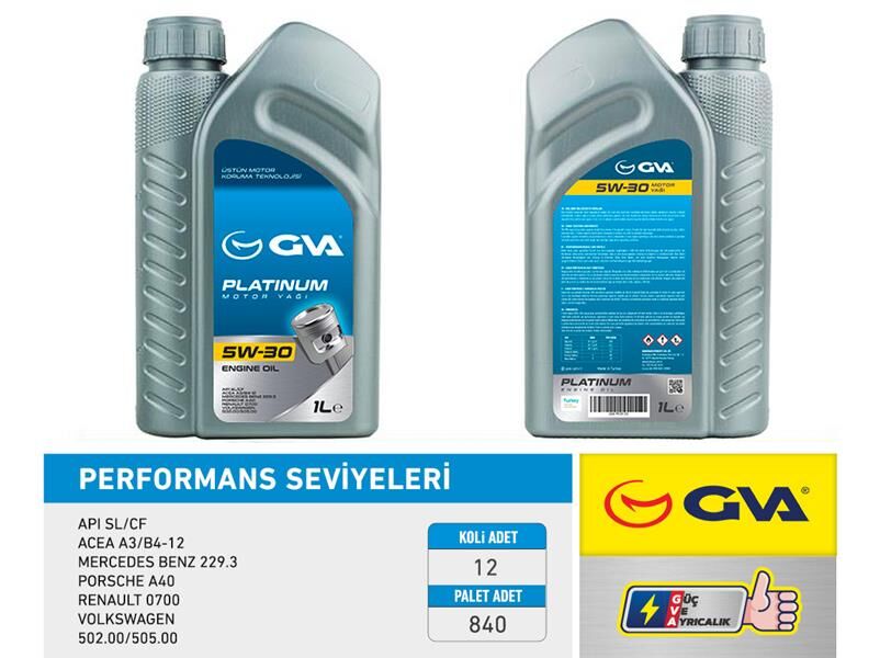 MOTOR YAĞI 5W30 1 LT PLATINUM TAM SENTETİK API SL/CF-GVA 9920120-5W30-93165554-7711943759