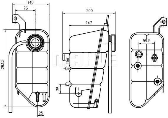 RADYATOR YEDEK SU DEPOSU MERCEDES W220 W463-MAHLE CRT118000S-A2205000049