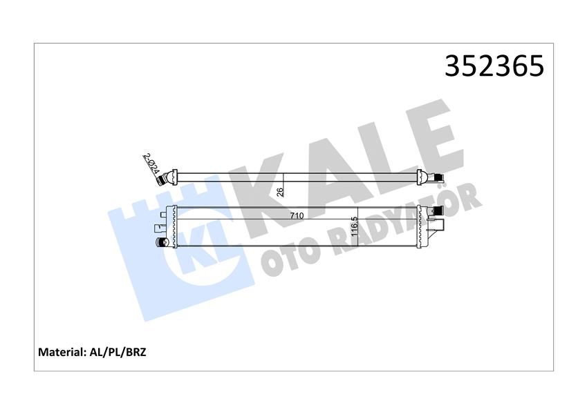 TURBO RADYATÖRÜ INTERCOOLER NV400-MOVANO B-MASTER III LT 2.3CDTI 10 İLAVE SOĞUTUCU AT-MT-KALE 352365-214C10001R-93168915-2147000Q0A