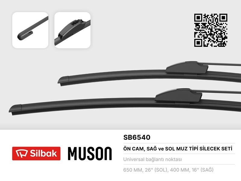 SİLECEK SÜPÜRGESİ 650/400mm MUZ TİPİ P206 98 COROLLA VERSO 02-SILBAK SB6540