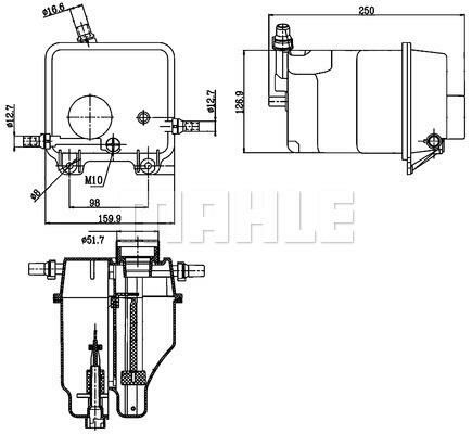 YEDEK SU DEPOSU BMW N62 B44 B48 X5 E53 RANGE ROVER 3 L322 3.0D 02 12 RANGE ROVER 3 L322 4.4 02 05-MAHLE CRT125000S-17137501959 PCF000033