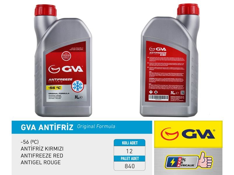 ANTİFRİZ 1 LT -56 C KIRMIZI LONG LİFE Koli 12 Ad ORGANIK-GVA 9930131