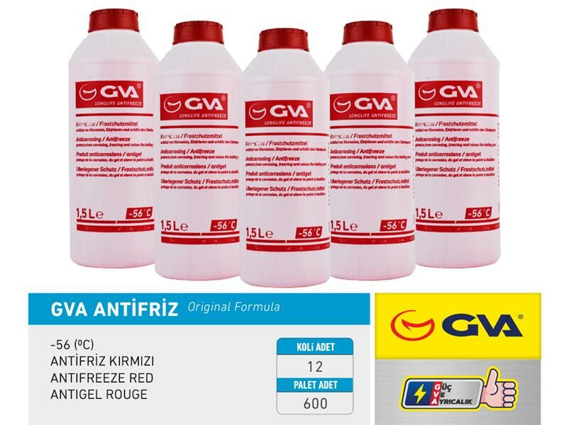 ANTİFRİZ 1.5 LT -56 C KIRMIZI LONG LİFE Koli 12 Ad ORGANIK-GVA 9930132