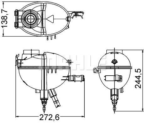 RADYATOR YEDEK SU DEPOSU MERCEDES W204 S204 C204 C218 X218 W212 S212 C207 A207 X204-MAHLE CRT209000S-A2045000749