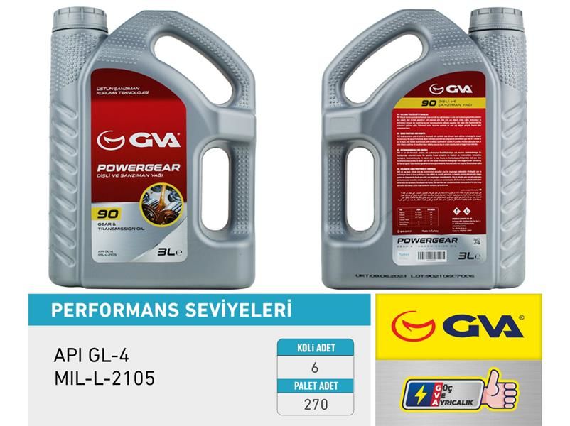 ŞANZIMAN YAĞI 90W API GL-4 3 LT-GVA 9920820