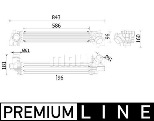 TURBO RADYATORU B38 BMW F40 F44 F45 F46 F48 F39 MINI B36 B38 F54 F55 F56 F57 F60 PREMIUM LINE-MAHLE CI614000P-17517617597