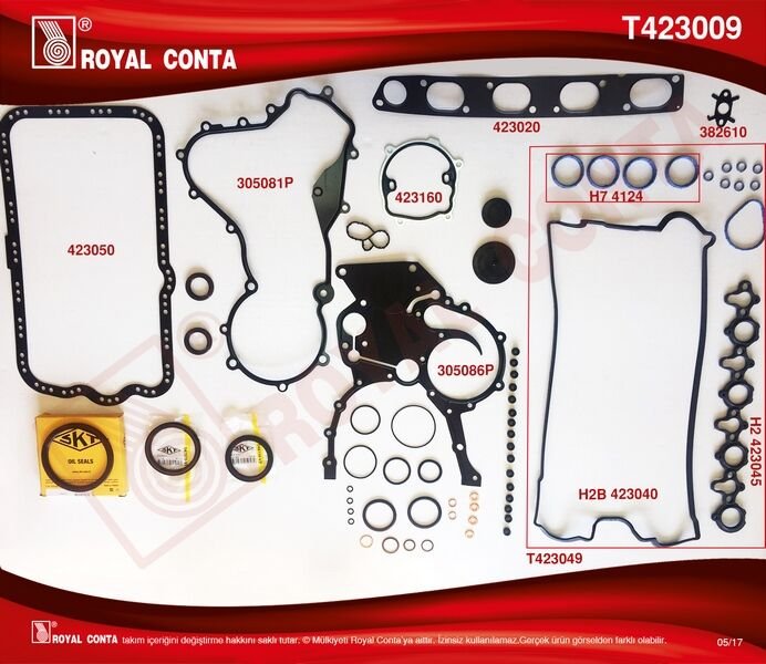 TAKIM CONTA SKT KEÇELİ REINZ SUBP.LAST SKC SİZ MASTER 2.2-2.5 DCI G9T-G9U-ROYAL T423009