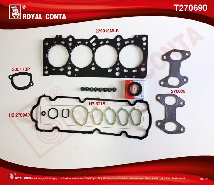 ÜST TAKIM CONTA PALIO 1.2 8V YM 60-65HP 188A4.000-ROYAL T270690-71736315
