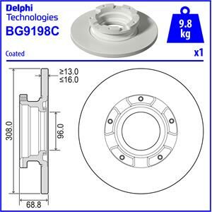 ARKA FREN DISK AYNASI TRANSIT CUSTOM V362 12 ABS LI O.CEKER CAP 308 16-DELPHI BG9198C-BK212A097EA-2012584-2040064