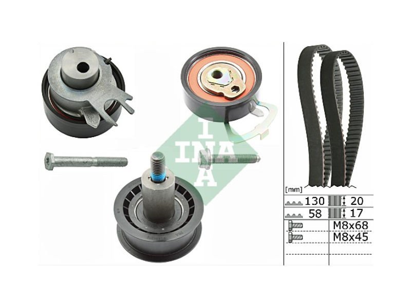EKSANTRİK GERGİ KİTİ GOLF-BORA-CADDYII-III-GOLF IV-POLO-OCTAVIA 1.4-1.6 16V AFY-AFK 5PARÇA-INA 530053810-036198119C