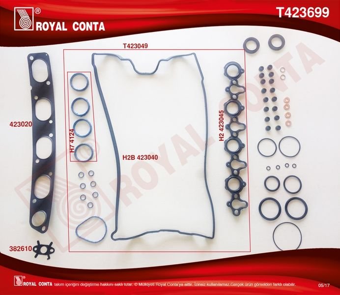 ÜST TAKIM CONTA SKT KEÇELİ REINZ SUB.LAST SKC SİZ MASTER 2.2-2.5 DCI G9T-G9U-ROYAL T423699-7701477813