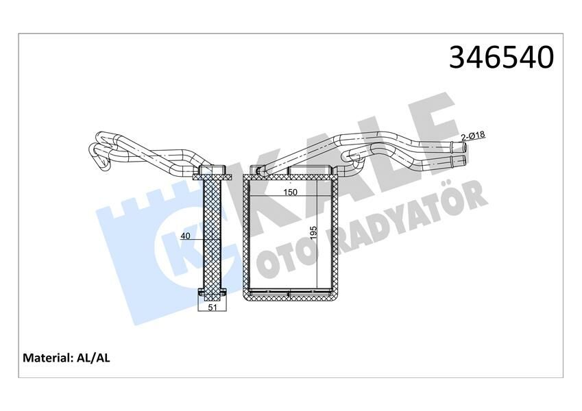 KALORIFER RADYATORU FIESTA V 01 08 FUSION 01 12 MAZDA II 121-KALE 346540-2S6H18B539AB-1206926-DD1061A10
