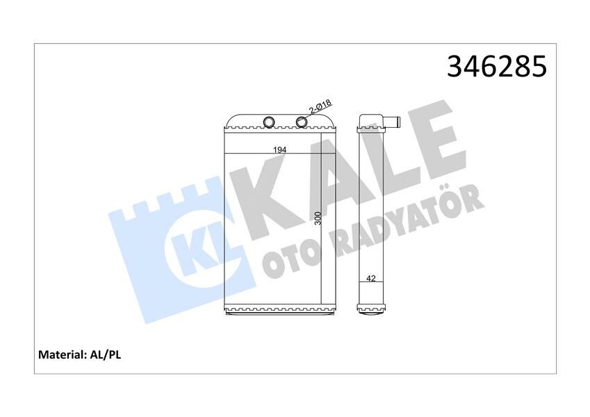 KALORİFER RADYATÖRÜ DUCATO-BOXER-JUMPER2.5TDI-2.8TDI 94-02-KALE 346285-6448.H8-46722710