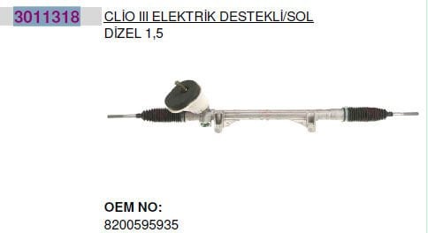 3011318 DİREKSİYON KUTUSU ELEKTRİKLİ ALÜM.JANT 16J CLIO III 05 MODUS 04 MICRA III 03-HEMA A0027307HT-8200124407-48001BC46A-8200565646