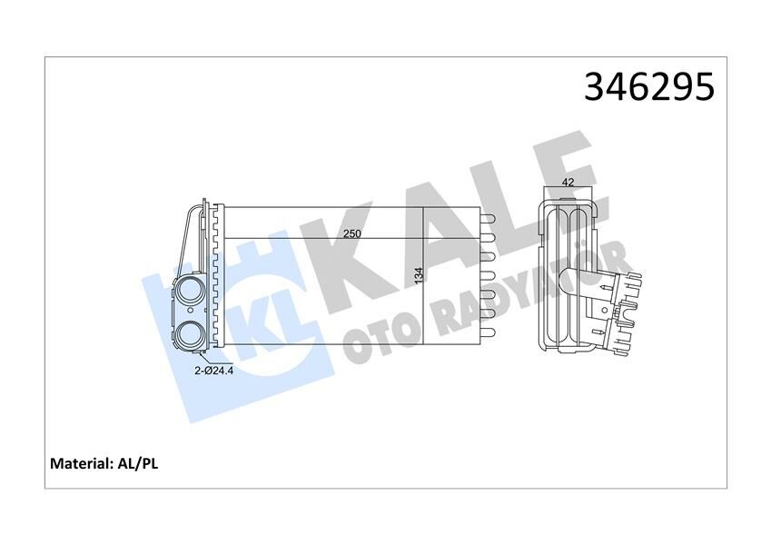 KALORİFER RADYATÖRÜ 307 00 249x141x42-KALE 346295-6448.K3