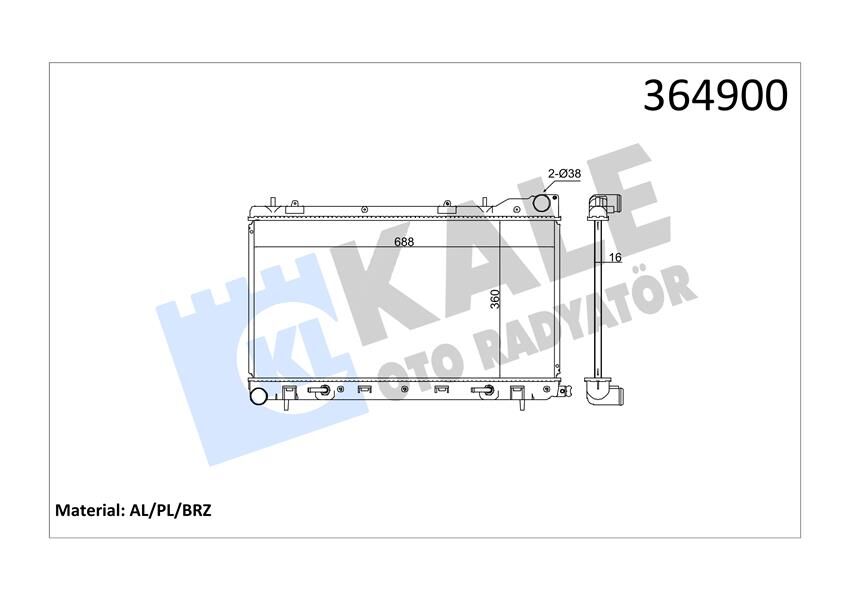 RADYATÖR SUBARU FORESTER AL-PL-BRZ 360X688X26-KALE 364900-45111SA150-45111SA010-45111SA090