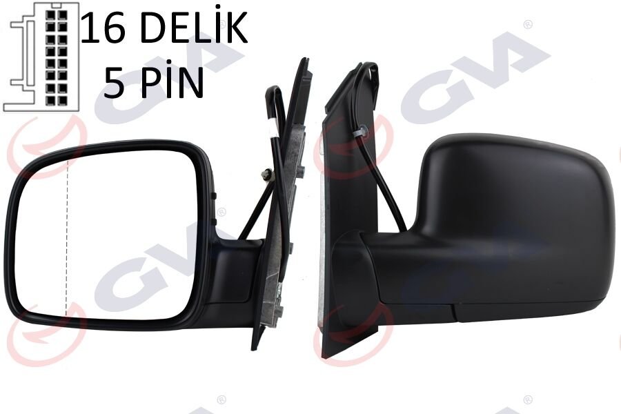 DIŞ DİKİZ AYNASI SOL CADDY 04 ELEKTRİKLİ ISITMALI ASFERİK 5 FİŞ VM-375EHAL-GVA 1075136-2K1857507A9B9