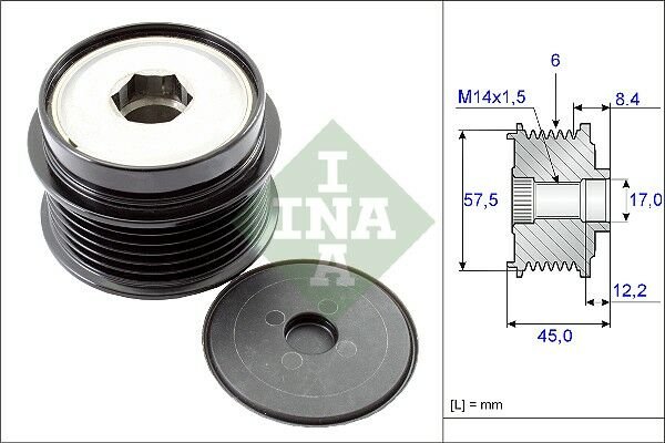 ALTERNATÖR KASNA RULMANLI JEEP CHEROKEE-WRANGLER 2.5-2.8CRD 01 DODGE NITRO-INA 535017410-53013554AF-53013554AB-53013554AD