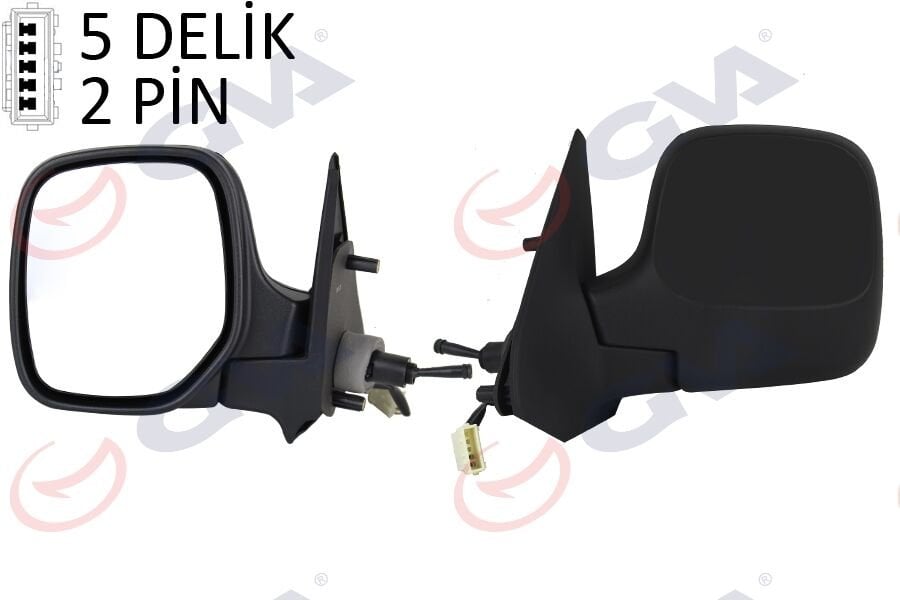 DIŞ DİKİZ AYNASI SOL BERLINGO-PARTNER 97 MEKANİK ISITMALI KONVEKS 2 FİŞ VM-118NL-GVA 1045103-8148.PL-8148.NZ-8153.HN