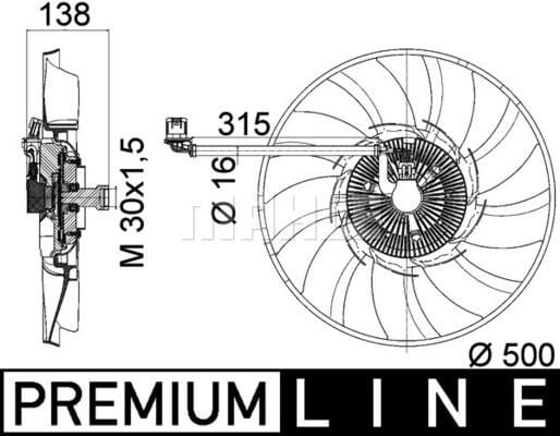 RADYATOR FANI 3.0D DISCOVERY 4 L319 09 18 RANGE ROVER SPORT I L320 09 13 PREMIUM LINE-MAHLE-LR013695-LR021990-LR023392