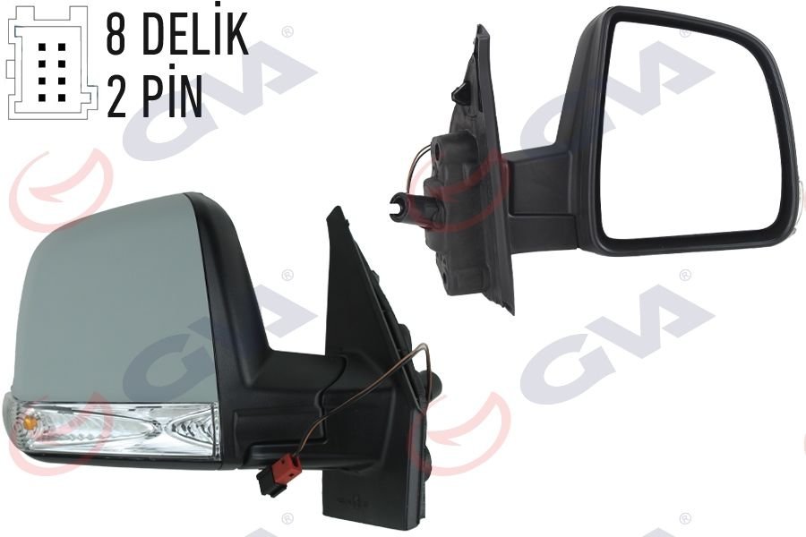 DIŞ DİKİZ AYNASI SOL DOBLO 11 MEKANİK SİNYALLİ TEK CAMLI KONVEKS VM-668PL-GVA 1029162-735528050