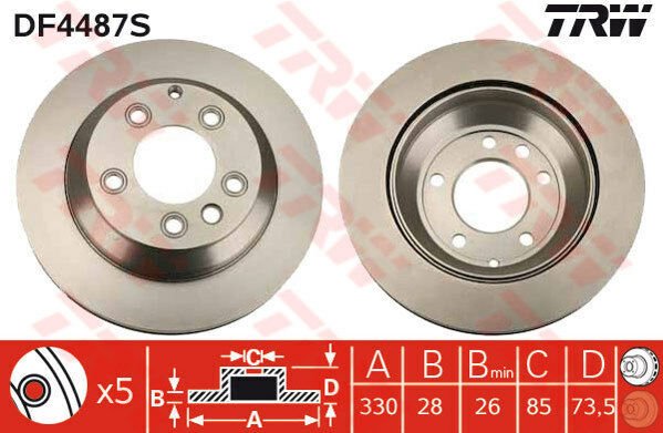 ARKA FREN AYNASI ADET HAVALI TOUAREG 2.5 R5 TDI/3.2 V6 03- 4.2 V8/5.0 V10 TDI 02- 3.0 V6 TDI 04--TRW-7L6615601D-7L6615601J-7L8615601C
