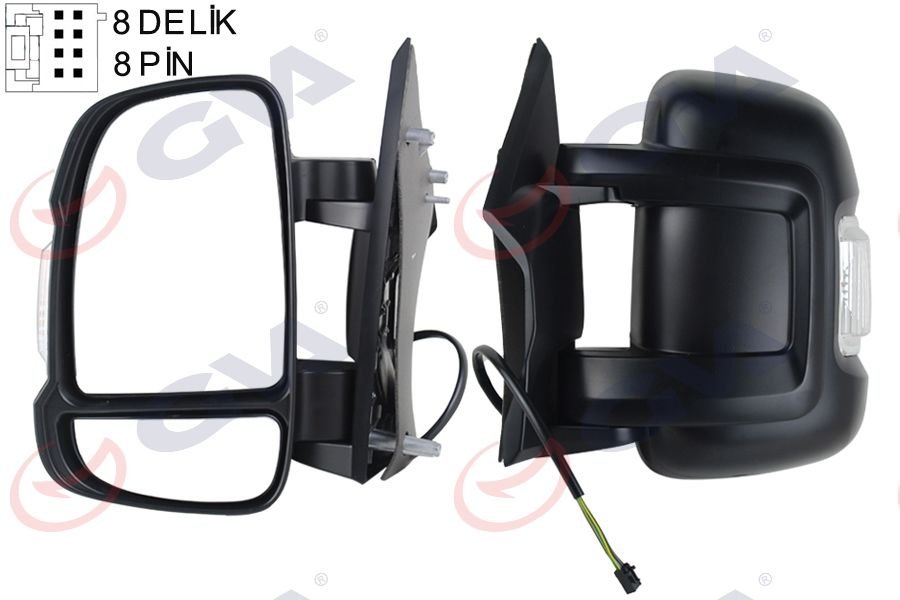 DIŞ DİKİZ AYNASI SOL DUCATO-BOXER-JUMPER 06 ELEKTRİKLİ ISITMALI SİNYALLİ KISA KOL KONVEKS 8 FİŞ VM-6201EHL-GVA 1027151-735424423-735480934-8153.Y8