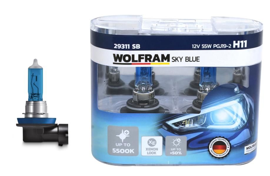 AMPUL 12V H11 55 PGJ19-2 SKY BLUE BEYAZ IŞIK-WOLFRAM 29311 SB-7701049263-6216.A3