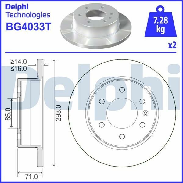 FREN DISKI ARKA MERCEDES SPRINTER B906 B907 B910 . VW CRAFTER 30-35-50-DELPHI BG4033T-A9064230012-2E0615601A