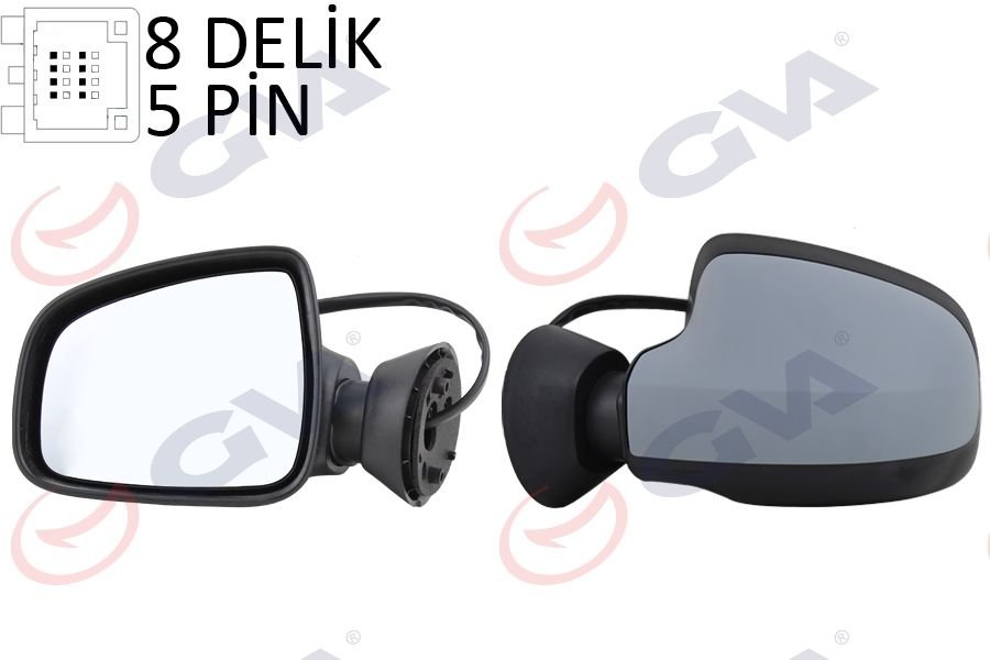 DIŞ DİKİZ AYNASI SOL DUSTER 11 ELEKTRİKLİ ISITMALI ASTARLI KONVEKS 5 FİŞ VM-6802EHPL-GVA 1019191-963029836R-963019836R