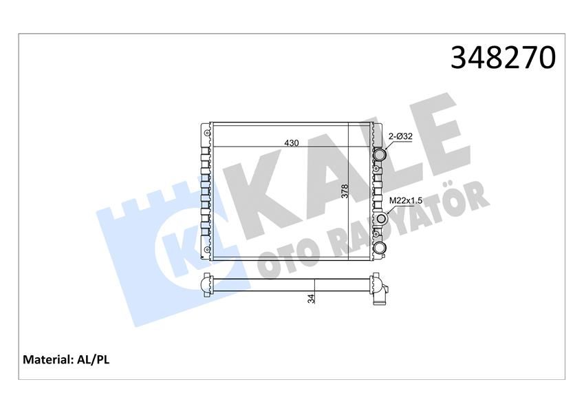RADYATÖR AL/MKNK AROSA-VOLKSWAGEN LUPO-POLO 1.4 MT-KALE-6N0121201-6N0121253AE-6N0121253K