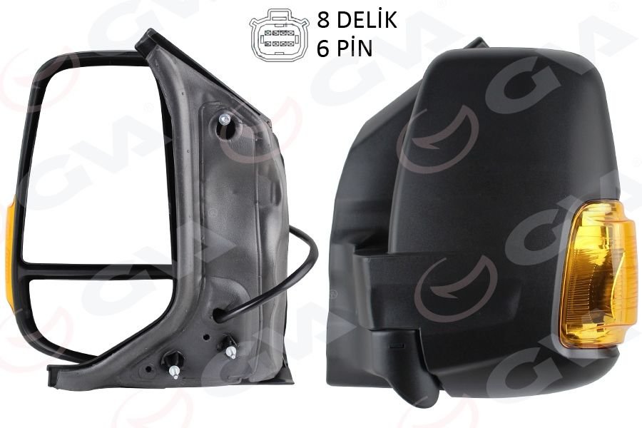 DIŞ DİKİZ AYNASI KISA KOL SOL ELEKTİRİKLİ SARI SİNYALLİ REZİSTANSLI TRASNIT V363 14-GVA 1032109-KK3117683RB5JA6-2366820