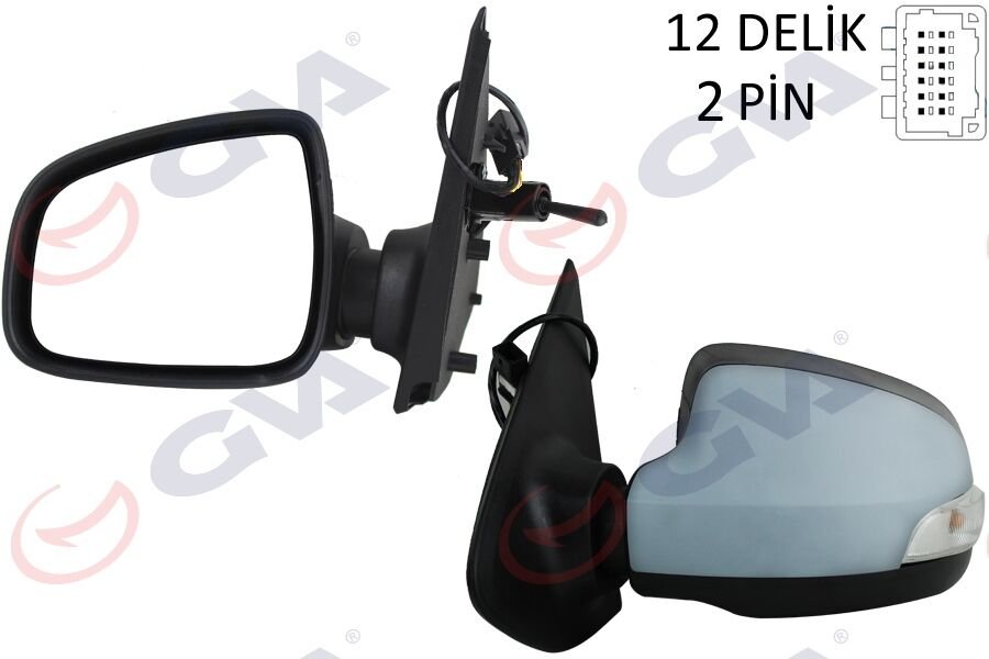 DIŞ DİKİZ AYNASI SOL SYMBOL-SANDERO 13 1 MEKANİK SİNYALLİ ASTARLI KONVEKS 2 FİŞ VM-6129PL-GVA 1014251-963028691R