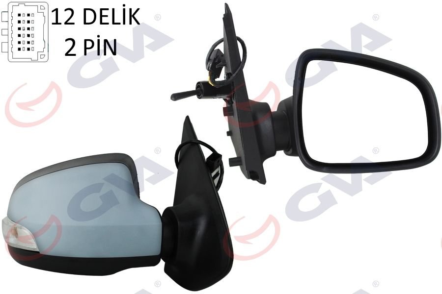 DIŞ DİKİZ AYNASI SAĞ SYMBOL-SANDERO 13 1 MEKANİK SİNYALLİ ASTARLI KONVEKS 2 FİŞ VM-6129PR-GVA 1014250-963011650R-963010433R
