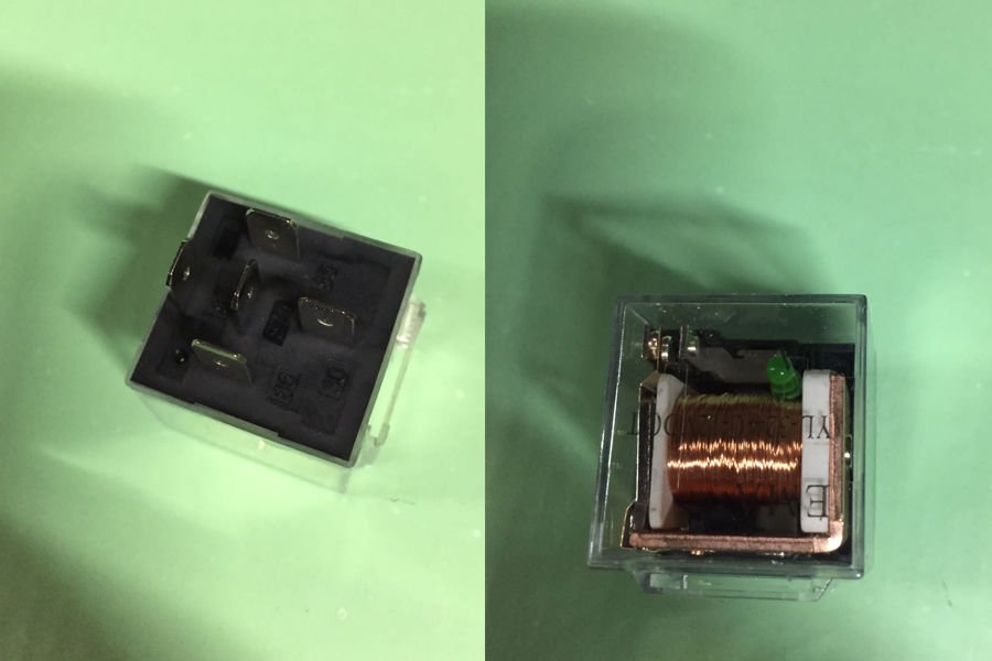 MİNİ ROLE 12V 5 UÇLU 40Ah LED Lİ ŞEFFAF SU GEÇİRMEZ ÇİFT PLATİN-EMA