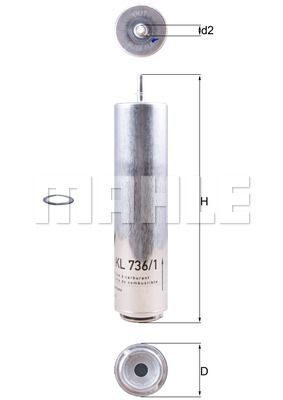 YAKIT FILTRESI BMW N47 F20 F30 F22 F32 F34 F36 MINI R55 R56 R57 R59 R60 R61-MAHLE KL736.1D-13328572518 13328572522