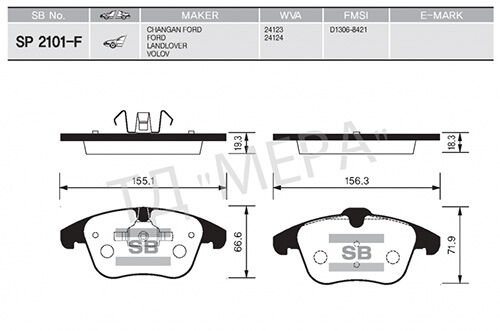 ON FREN BALATASI EVOQUE 12-18 FREELANDER 2 06-14 / MONDEO IV 07 / S MAX GALAXY 07 VOLVO S60 II 1.5 T3 15 18 S80 II 2.0 08 12 V60 I 11 15 V70 III 09 15 XC70 II 09 12-SANGSIN SP2101-F-LR004936-LR134692-LR027309
