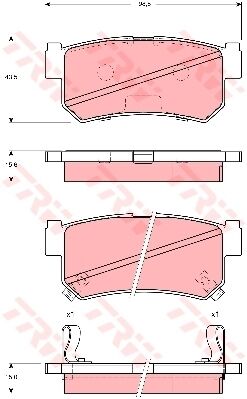 x ARKA BALATA DAEWOO MUSSO 2.2 TD-2.9 TD 99 SSANGYONG KORANDO 2.3-2.9TD 98 43.5x98.8x15.6-TRW GDB3382-4841305100-4841305101-4841305102