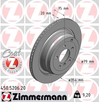 FREN DISKI ARKA RANGE ROVER 3 VOGUE L322 02 12-ZIMMERMANN 450.5206.20-LR031844-SDB500202-LR017804