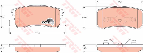 ARKA BALATA P4008 12 C4 1.6HDİ 12 PAJERO II 01-07 10 AXS 10 OUTLANDER 07 12 GRANDIS 07-TRW GDB3247-MR510544-MZ690346-4254.48-WVA23582