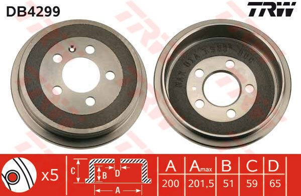 ARKA KAMPANA POLO 01 FOX 05 A2 00-05 -CORDOBA 02-09 -IBIZA 02 FABIA 00-TRW DB4299-6Q0609617-6R0609617C