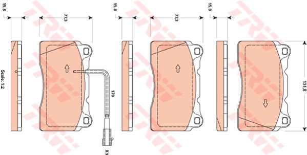 ÖN BALATA ALFA 159 1.8TBİ MPİ 1.9JTS 2.2JTS 3.2JTS 2.0JTDM 05-11 DELTA III 844 1.8-1.8 16V 09-TRW-77365266