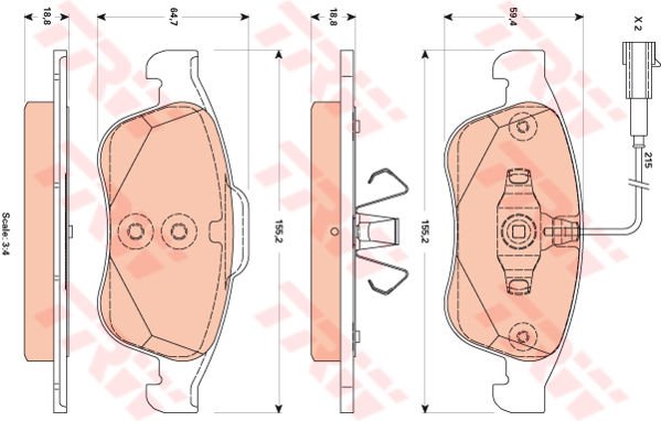 ÖN BALATA ALFA ROMEO GIULIETTA 1.4 TB 10 1.6 JTDM 105 10-TRW GDB1873-77365355