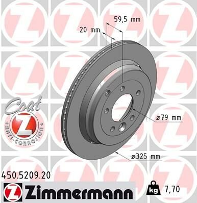 FREN DISKI ARKA DISCOVERY 3 L319 04 09 DISCOVERY 4 L319 09 18-ZIMMERMANN-SDB000634-SDB500150-SDB000635